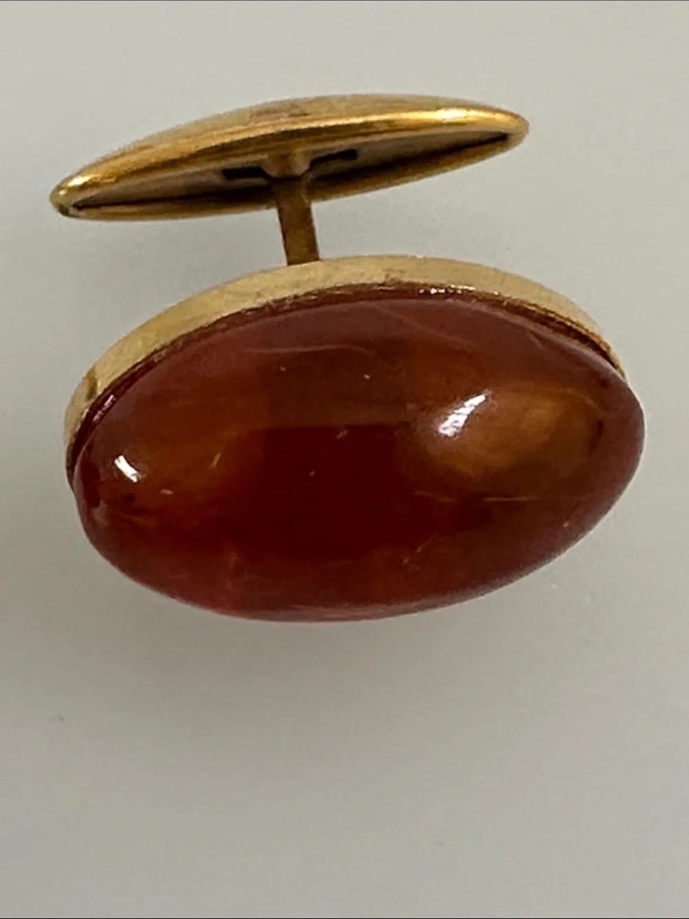 Cufflinks Baltic amber Gold Tone Ring with 9ЯК Hallmark